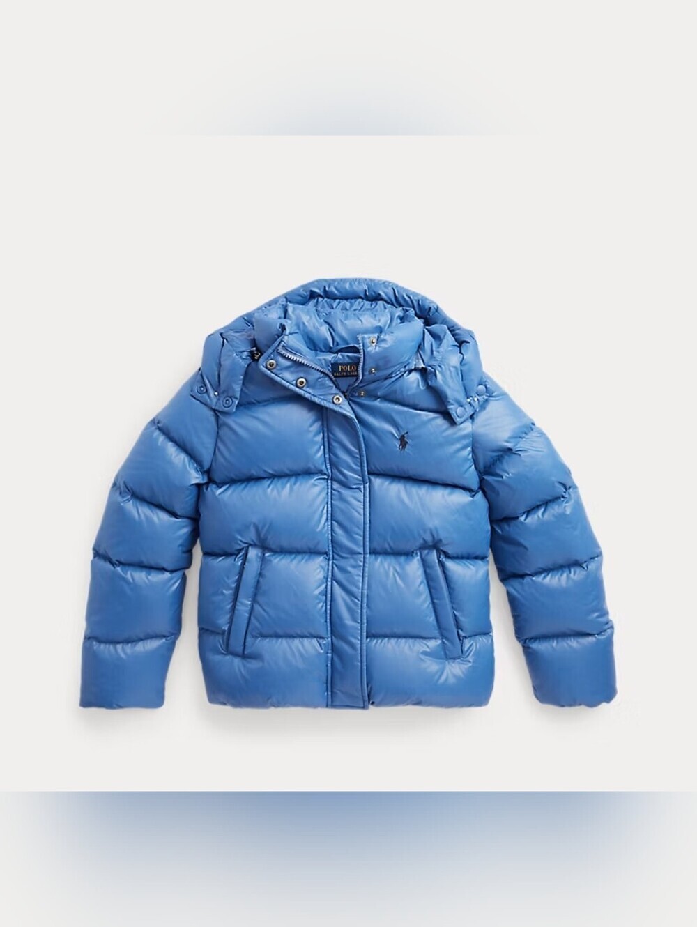 Polo Ralph Lauren Kids Down Sky Blue Hooded Puffer Jacket Size S(P) P.